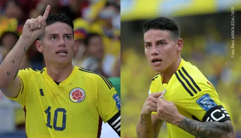 Salomé, hija de James, celebra la victoria de Colombia