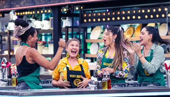 Vicky Berrio armó la fiesta con participantes de MasterChef Celebrity. (Foto Canal RCN) Vicky Berrio puso a bailar a sus compañeros de MasterChef y así les fue